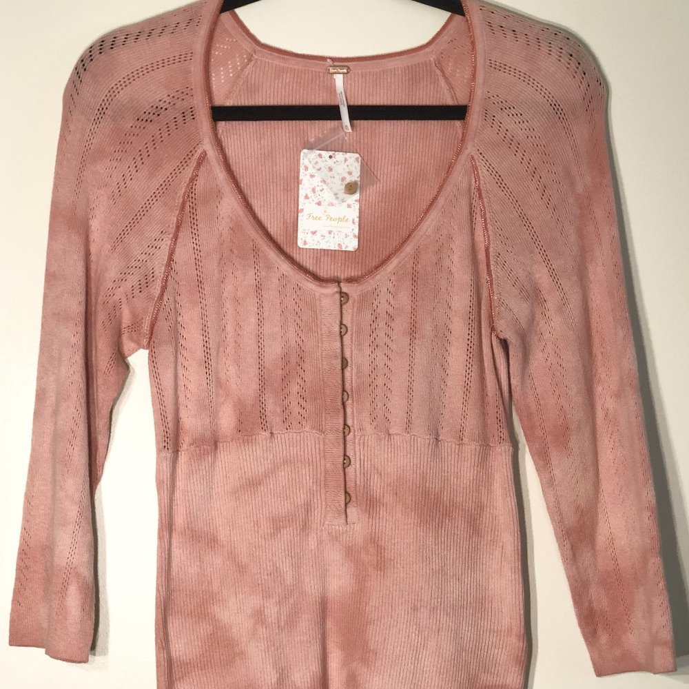 Free People Long Sleeve Pink Top Size XS